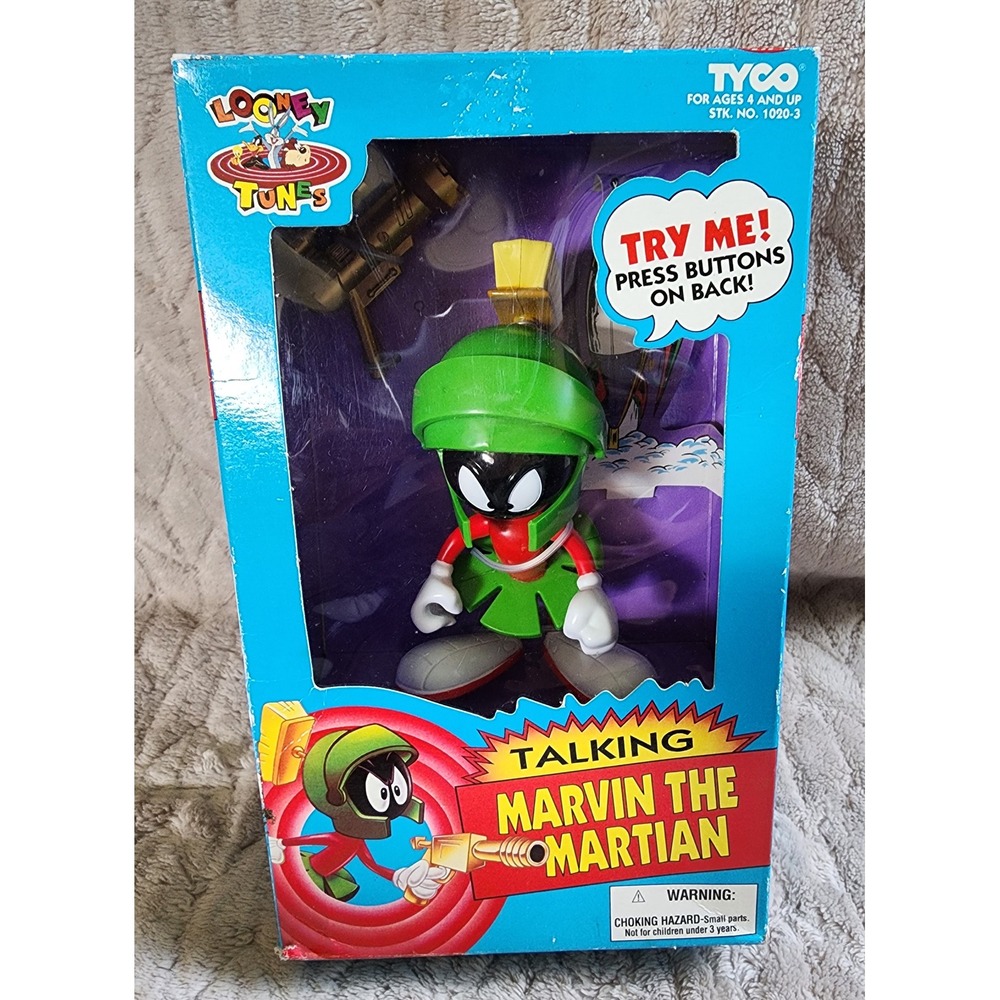 Vintage 1993 Tyco Looney Tunes Talking Marvin the Martian Action Figure 1020-3